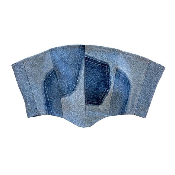 FURST OF A KIND VINTAGE DENIM CORSET TUBE TOP (O/S) - Picture 1 of 11